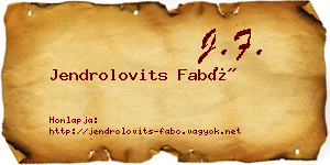 Jendrolovits Fabó névjegykártya